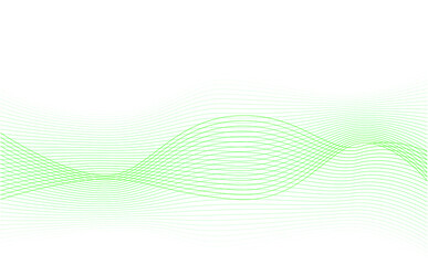 Abstract halftone background with a wavy surface of light green lines on white Fast moving 3d liquid shapes