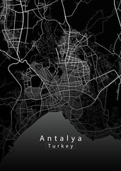 Fototapeta premium Antalya Turkey City Map