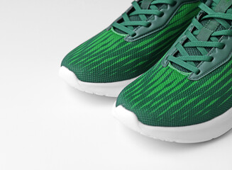 Sport shoes for running on white background closeup