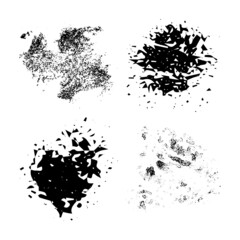 Vector illustration. Ink stamp texture. Dirty artistic design elements Grunge background. Difficult overlay texture. Abstract textured effect. Black on white. Freehand drawing. EPS10.