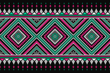Colorful geometric ethnic seamless pattern traditional. Tribal striped style. Design for background, wallpaper, illustration, textile, fabric, clothing, batik, carpet, embroidery.