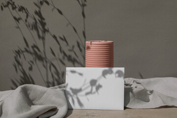 Empty paper mock up. Minimalistic brand identity template design.
