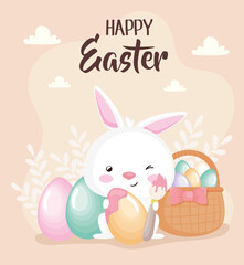 happy easter lettering poster