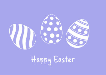 Happy Easter vector lettering with easter eggs and background