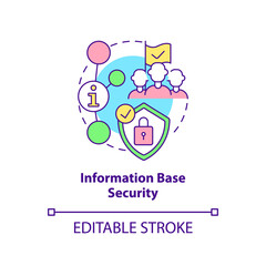 Information base security concept icon. Element of national safety abstract idea thin line illustration. Isolated outline drawing. Editable stroke. Arial, Myriad Pro-Bold fonts used