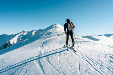 Views of the Cambre d'Aze mountain during a Ski touring activity
