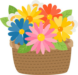 Spring flower basket