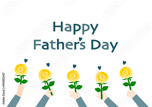 Happy Father S Day 父の日 バラを持つ手 イラスト Poster Osame