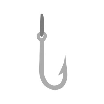 Fish hook hand drawn icon sign