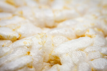 Extreme close up of diet rice cracker texture