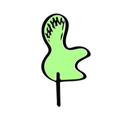 Cute tree sketch vector graphic. Cartoon plant hand drawn element. Forest saving ecology concept