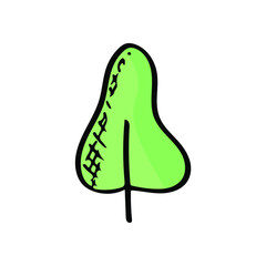 Cute tree sketch vector graphic. Cartoon plant hand drawn element. Forest saving ecology concept