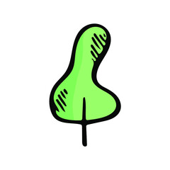 Cute tree sketch vector graphic. Cartoon plant hand drawn element. Forest saving ecology concept