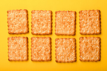 Sesame cracker, cracker, cookie cracker on different backgrounds