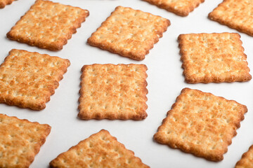 Sesame cracker, cracker, cookie cracker on different backgrounds