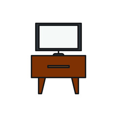 television cupboard furniture vector editable for website icon presentation