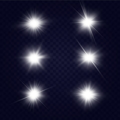 Bright stars. light effect. Bright particles.Vector.