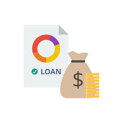 Loan vector. Business and finance concept. Flat illustration on white background.