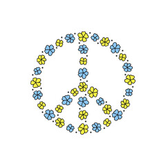 Peace floral sign.