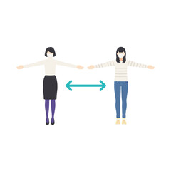 手を広げて距離を取る人