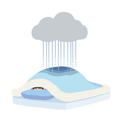 悲しくて寝込む人