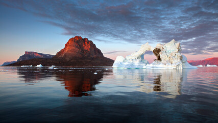 Beautiful landscape with large icebergs in the middle of the sea in Greenland © Alex254/Wirestock Creators