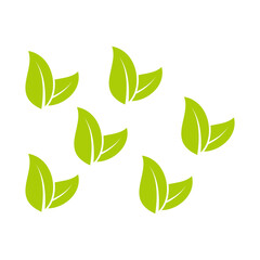 green leaf set icon vector on white background