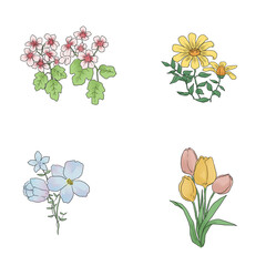 春の可愛いお花のイラスト