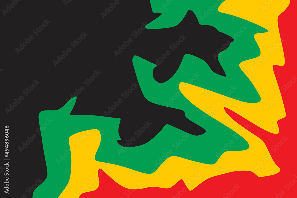 Poster simple jamaican background with waving lines pattern and with some copy space area