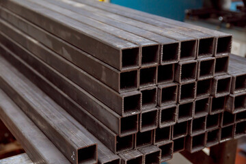 Metal profile pipe of rectangular cross section in packs
