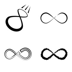 Infinity Flat Icon Set Isolated On White Background