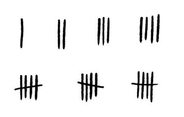 Tally marks illustration vector set