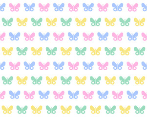 Cute Beautiful Butterfly Pastel Colorful Green Yellow Pink Blue Rainbow Seamless Pattern Background Vector Cartoon Illustration Tablecloth, Picnic mat wrap paper, Mat, Fabric, Textile 