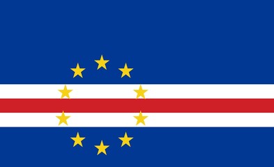 Flag of Cabo Verde. Illustration over white background