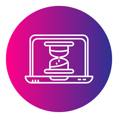 hour glass and laptop icon