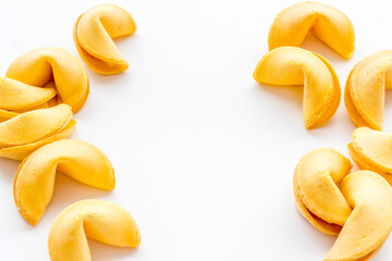 A lot of Chinese New Year fortune cookies. Chinese New Year background