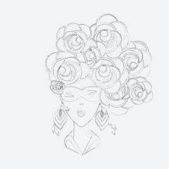 Woman's face pencil sketch