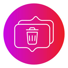 trash message and chat balloon icon