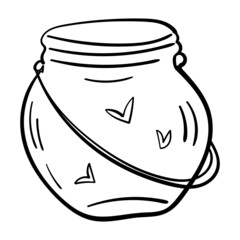 Jar Homemade, illustration for vector coloring book