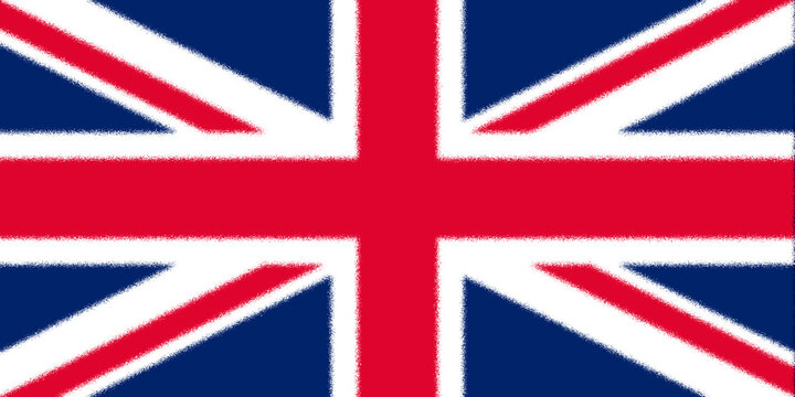 England flag. GB national banner. Englandpatriotism symbol. State banner of capital of  London . Nation independence GBR. Flag with splatter strokes effect. 2D Image
