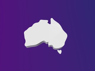 Australia Map Logo 3D Rendering Illustration Low Poly 3d render illustration Image