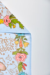 Beautiful waffle towel with the Easter symbols 