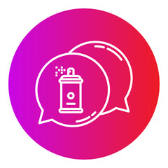 paint spray and chat bubble