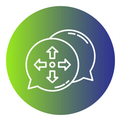 spot arrow and chat bubble