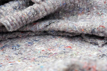 Batting natural fabric insulation. Cotton and wool natural material background texture, batting