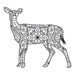 Mandala Deer coloring page for kids
