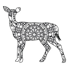 Mandala Deer coloring page for kids