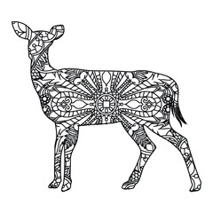 Mandala Deer coloring page for kids