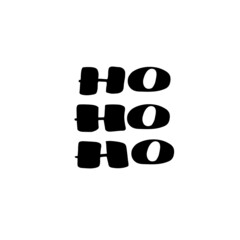Hand drawn  lettering Ho Ho Ho. Brush pen lettering.
Vector hand lettering phrase for print.