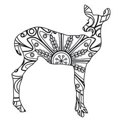 Mandala Deer coloring page for kids